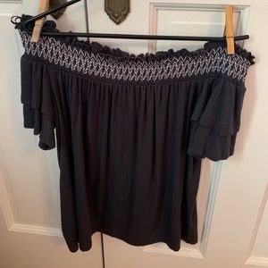 Gray off the shoulder top